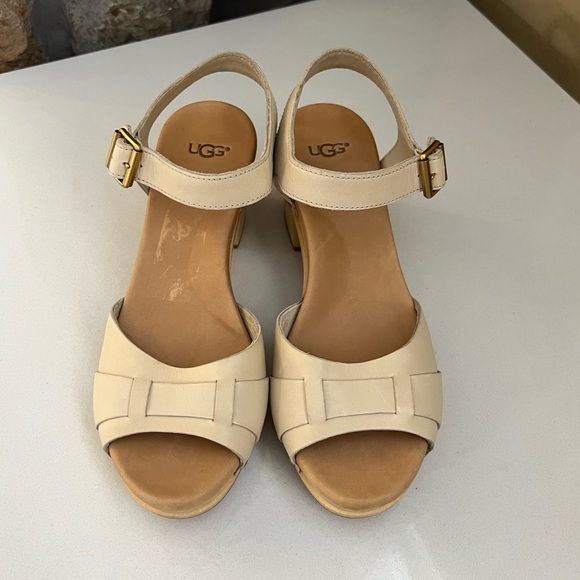 UGG Janie Antique Leather Clog Sandals Size 6 - Picture 2 of 10